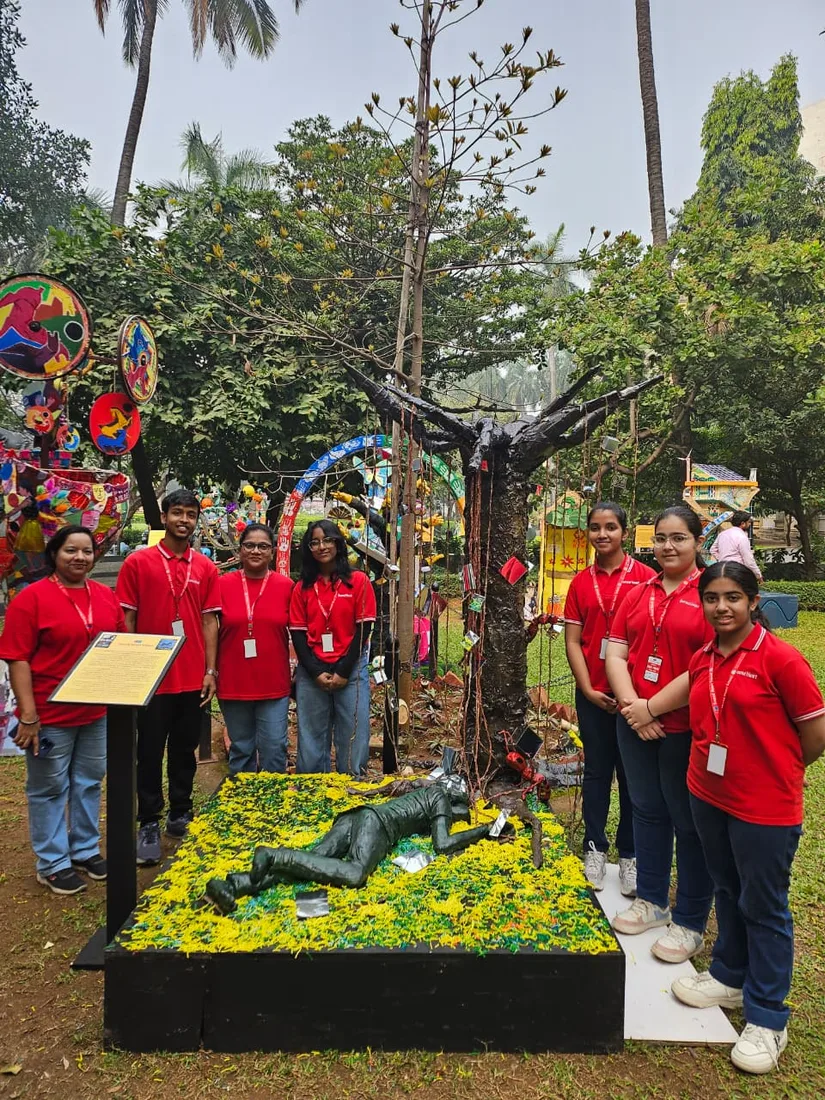 Secondary students at an art festival