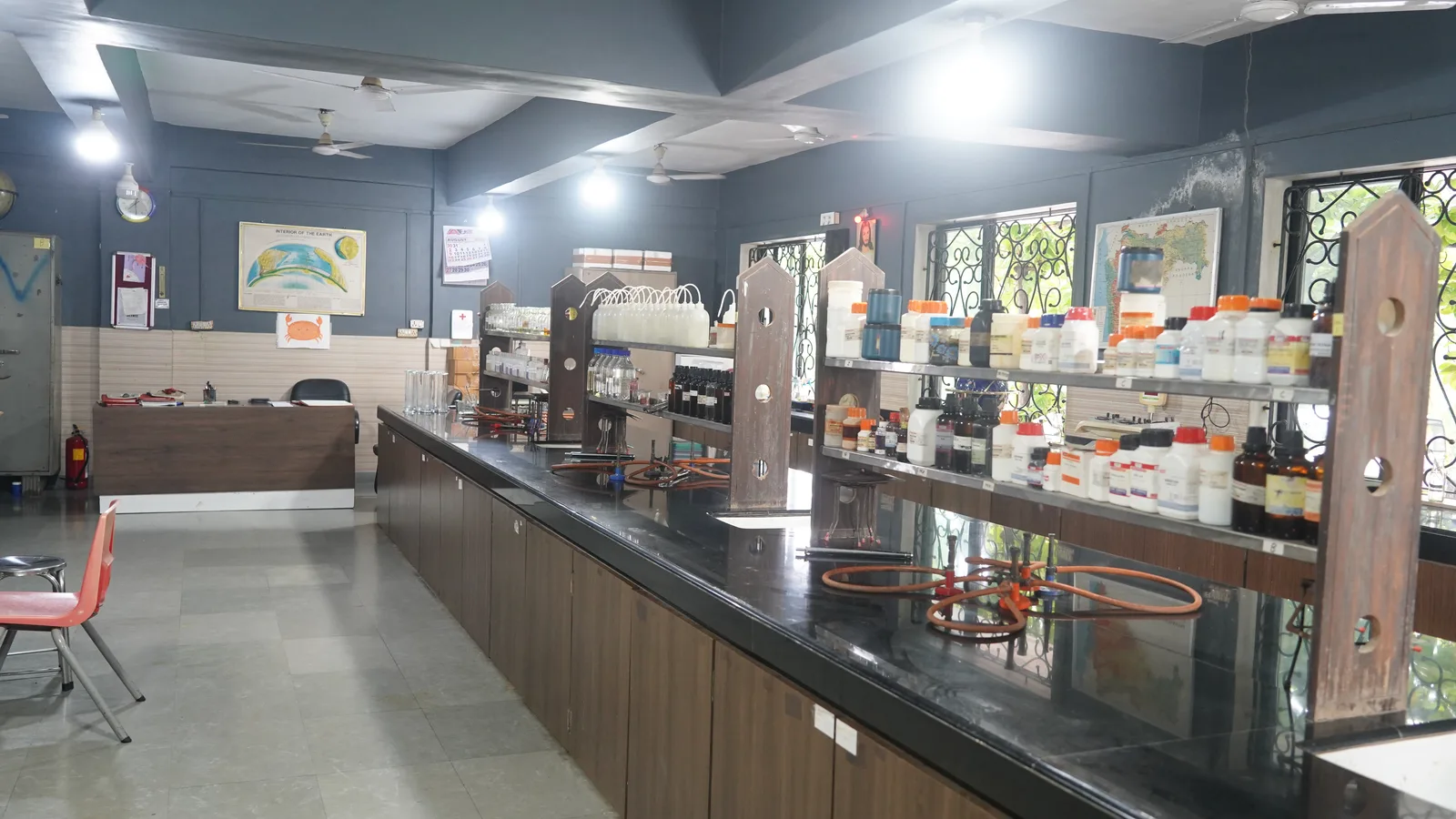 A fully-equipped chemistry laboratory