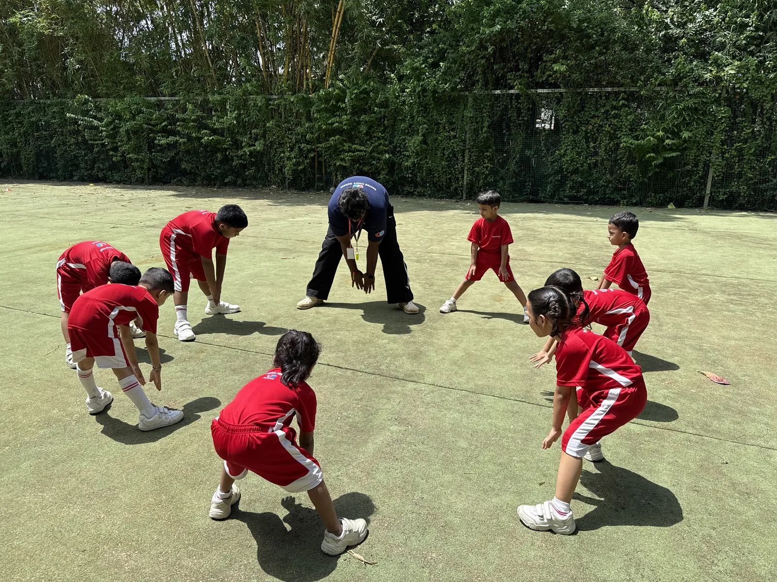Pre-Primary children on an obstacle course