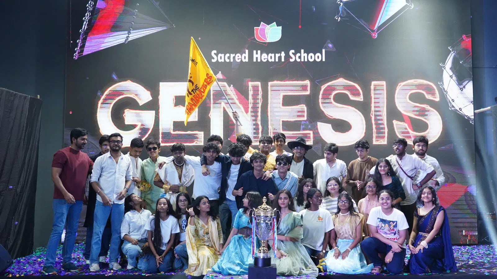 Students on stage at the GENESIS cultural festival